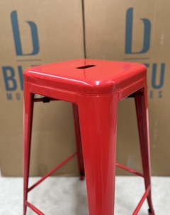 Banco tipo Tolix 76cm – Rojo