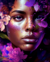 Retrato Mulher Negra com Flores - comprar online