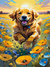 Golden Retriever com Flores - comprar online