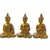Trio de Budas - Estátua de 6cm de Resina e Dourado c/ Brilho