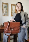 Bolsa vintage executiva -Marrom-