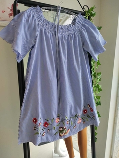 Vestido de Algodão Riscadinho - M/G - comprar online