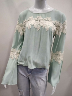 Blusa Romântica Viscolinho Cor Menta - M