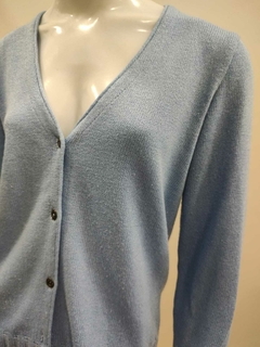 Cardigan Vintage de Tricô Céu Azul - M - Senhorita Retro