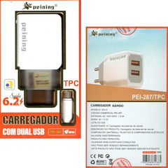 Carregador Tipo C Duplo Usb com Cabo Carregamento Rápido 3.1A - loja online