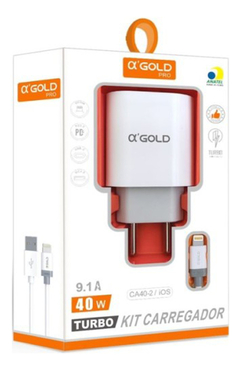 Carregador Turbo para Iphone com 2 entradas USB 40W 9.1A