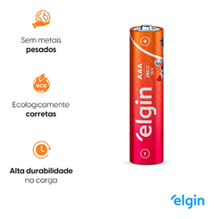 Pilha de Zinco Carvão AAA 1,5V Elgin com 4 unidades - comprar online