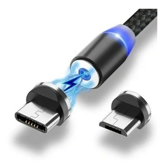 Cabo Carregador Magnético Usb 3 Em 1 V8 Type C Android iPhone Ios