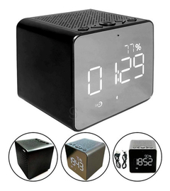 Rádio Relógio Bluetooth Despertador Alarme Fm Digital