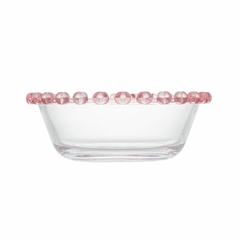 Bowl Raso Cristal de Chumbo Coracao Borda Rosa 11,5x4,5cm na internet