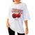 Camiseta Feminina Oversized Estampada Branca Cherries