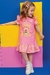 Vestido em molecotton urso- rosa e colorido - comprar online