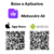 Imagem promocional do aplicativo Metaxsire AI, contendo QR Codes para download no App Store e Android.