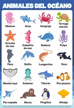 Poster "Animales del océano"