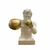 Escultura de Resina Boxer Branca e Dourado