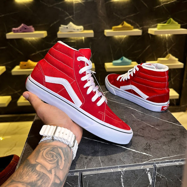 Tenis vans cano alto vermelho sale