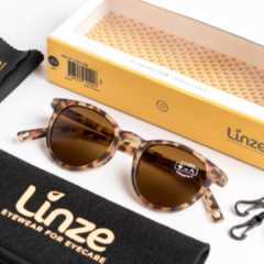 LINZE LZ3 – SUNGLASSES MATTE LIGHT TORTOISE BROWN LENS - Baltasar Optica