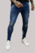 CALCA LLEVA JEANS SUPER SKINNY JEANS ESCURO DETALHE DESTROYED - comprar online