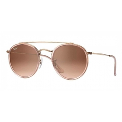 Anteojos de Sol Ray Ban Round Double Bridge RB3647N Rosa Dorado/marron degrade