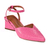 Scarpin Feminino Rosa Salto Bloco Geométrico Linha Confort Luxo - comprar online