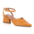 Scarpin Feminino Laranja Salto Bloco Geométrico Linha Confort Luxo - comprar online