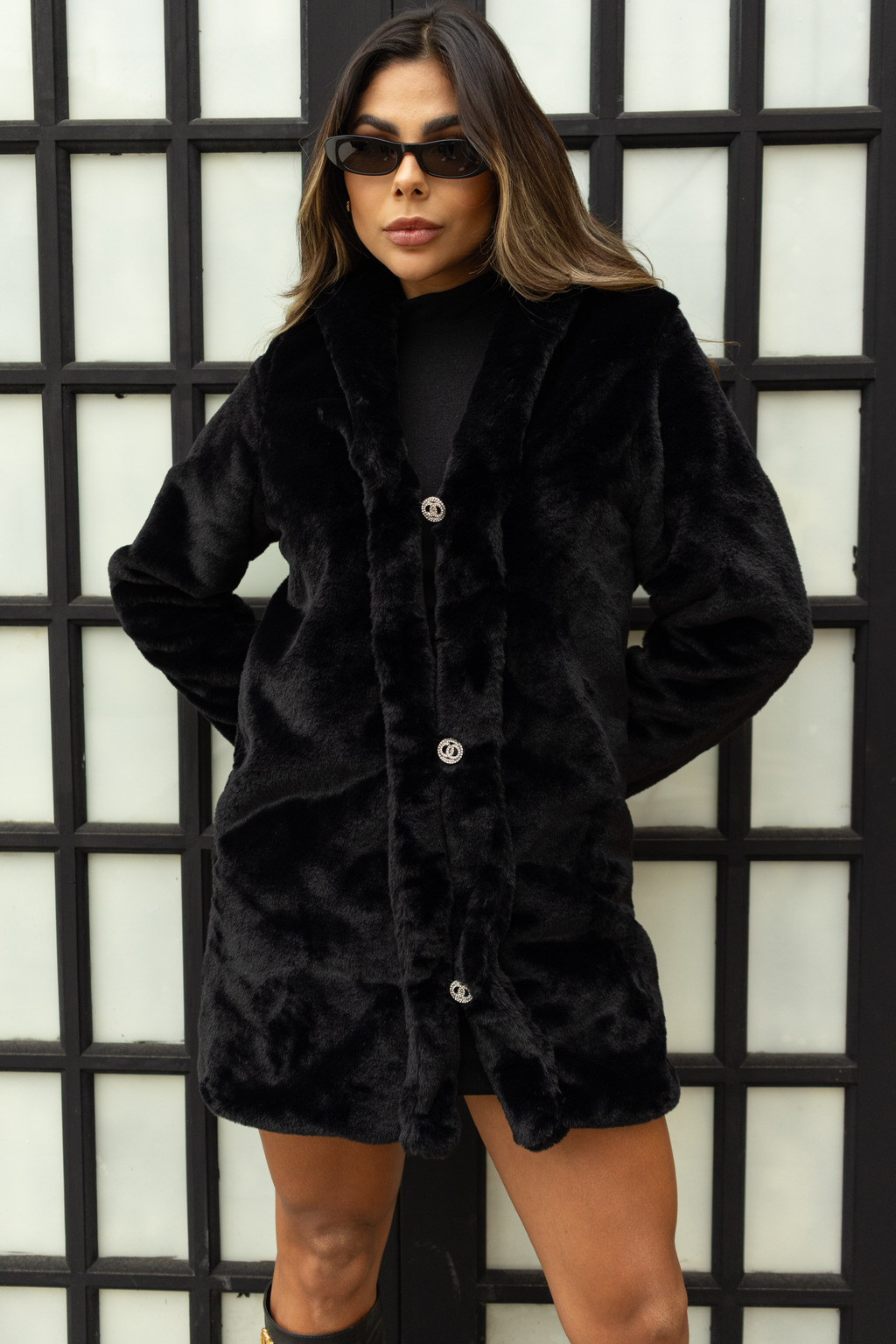 Chaqueta Paris Piel sintetica negra Lush Lady