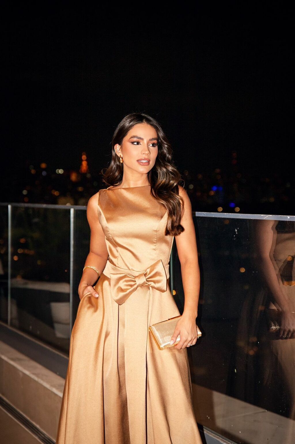 Akira Zibeline Gold Dress Long Party Lush Lady