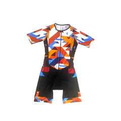 Trisuit mangas cortas TRIANGULOS NARANJA