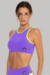 Top Alongado Action Athlezer - Roxo/Amarelo Neon