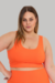 Kit Plus Size Top Duplo + Bermuda Meia Coxa - Laranja - comprar online