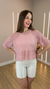 BLUSA CROPPED TULE - Nude Rosado