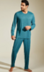 Pijama Longo De Microdry Mescla Verde Lago M - comprar online