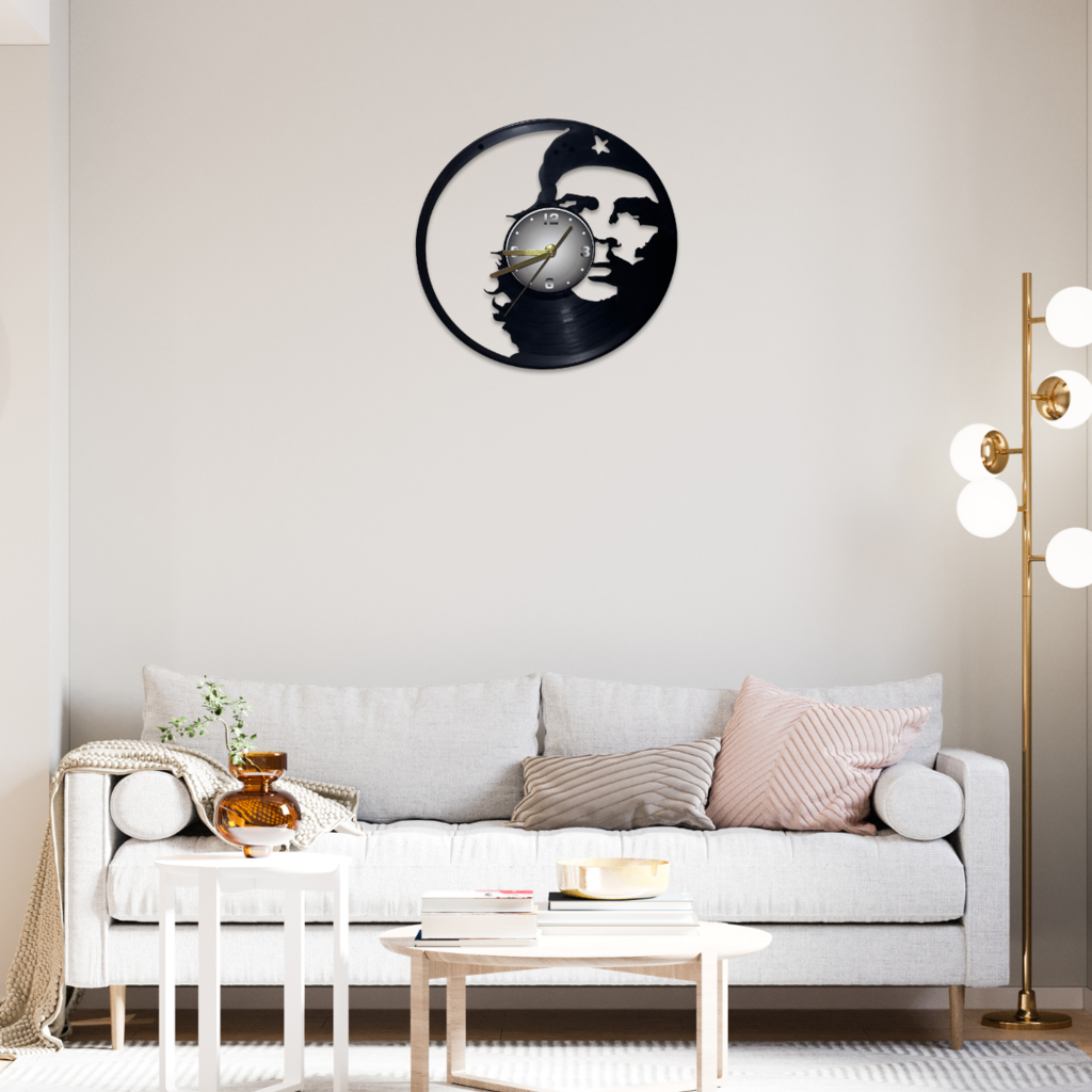 Reloj de Pared Che Guevara en Disco de Vinilo Vintage Corte Laser