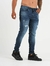 Calça Jeans Skinny Destroyed Azul