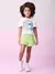 Conjunto Short Moletom Verde e Blusa Stitch Momi na internet