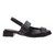 Slingback Couro Preto Salto Bloco Baixo