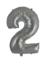 Balão Numeral Metalizado Prata - 26" (Aprox. 65cm) - Casulo Festas