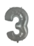 Balão Numeral Metalizado Prata - 26" (Aprox. 65cm) - loja online