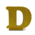 Letra Pequena de MDF com Glitter Dourado - 1 unidade