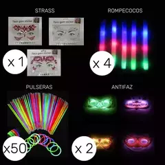 Combo Cotillon Luminoso Led Neon 50 Personas Casamiento en internet