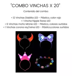 Combo Vinchas Led Surtidas X20 Unidades Luminosa Fiesta - comprar online