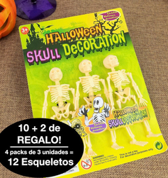 Esqueleto Halloween X10 // Decoracion Noche De Brujas Cotillon