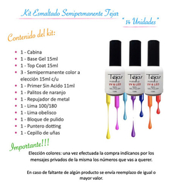 Kit Inicial X14 Tejar // Manicuria Esmalte Semi Cabina Led Uv - Tienda CyP