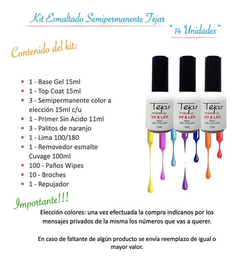 Kit Esmaltes Semipermanentes Tejar + Kit Removedor - Tienda CyP