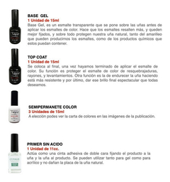 Kit Esmaltes Semipermanentes Tejar + Kit Removedor - tienda online