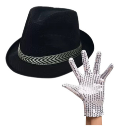 Kit Michael Jackson // Accesorios Guantes Sombrero Disfraz