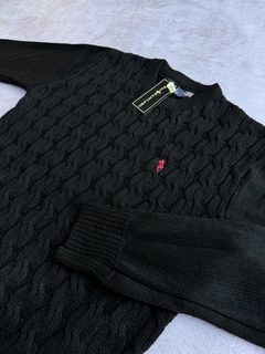 SWEATER POLO VINTAGE NEGRO - Elixir Indumentaria