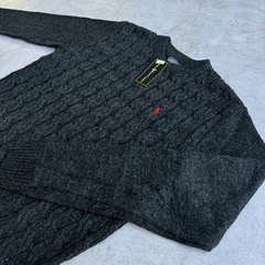 SWEATER POLO VINTAGE GRIS OSCURO