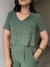 Cropped em Linho com Detalhe em Tressé - Verde Folha - comprar online