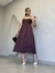 Vestido Midi Letizia - Risca de Giz Marrom - comprar online
